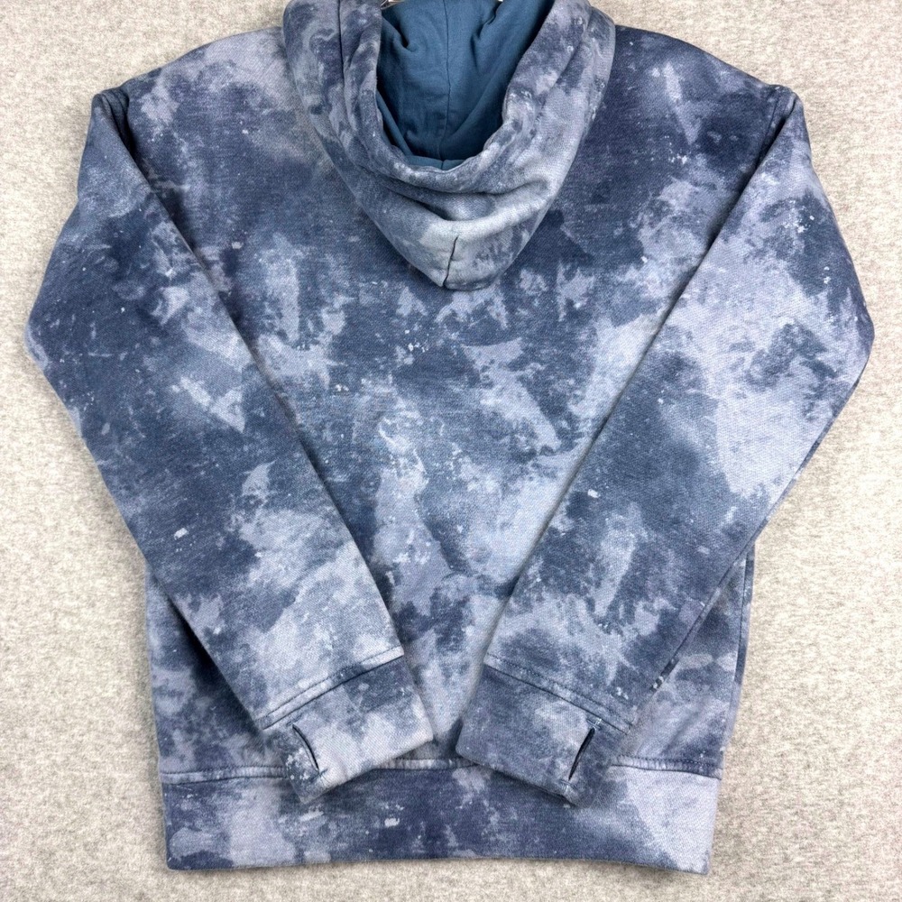 Abercrombie Kids Hoodie Kids 9/10 Blue Good Tie Dye Acid Wash Fleece Pullover - Picture 8 of 9